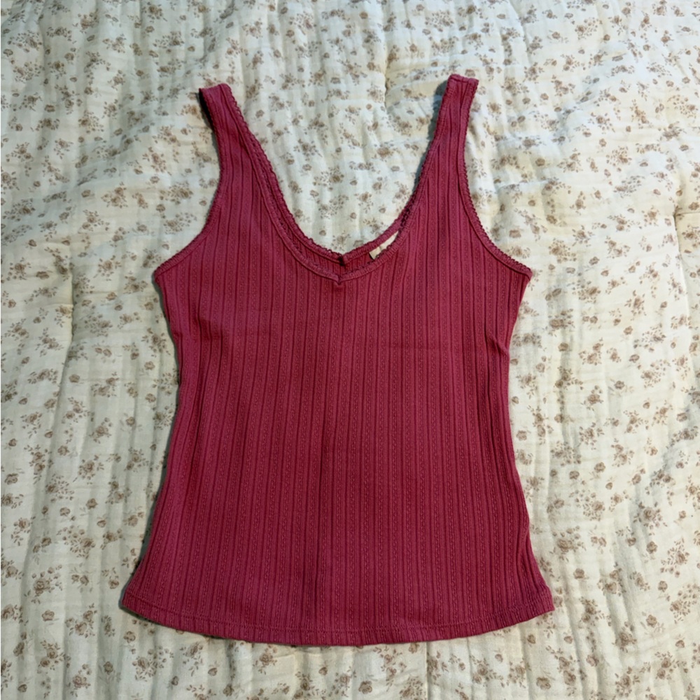 Universal Thread Ribbed Tank Top - Raspberry